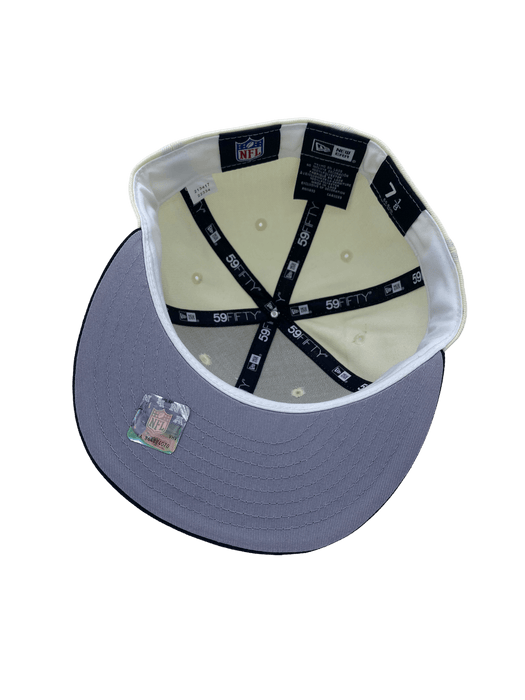 Las Vegas Raiders New Era Off White Retro Side Patch 59FIFTY Fitted Hat