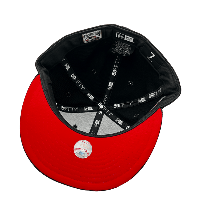 Texas Rangers New Era Pi Black Metallic Side Patch 59FIFTY Fitted Hat, 7 7/8 / Black