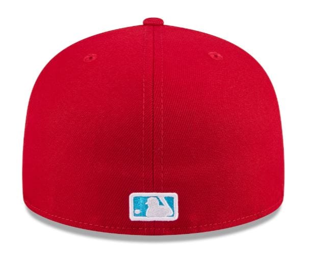 New Era Fitted Hat Los Angeles Angels New Era Red 2024 Father's Day 59FIFTY Fitted Hat