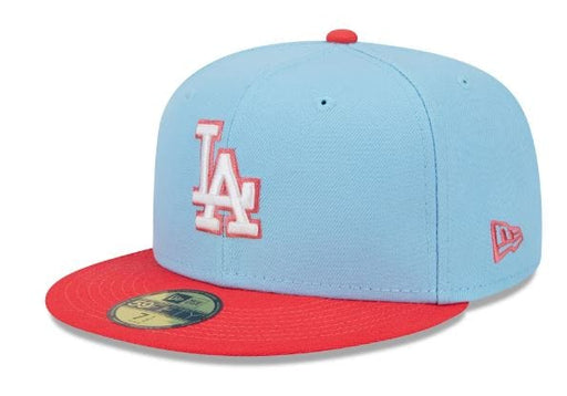 New Era Fitted Hat Los Angeles Dodgers New Era 2023 Blue/Red Color Pack Custom 59FIFTY Fitted Hat
