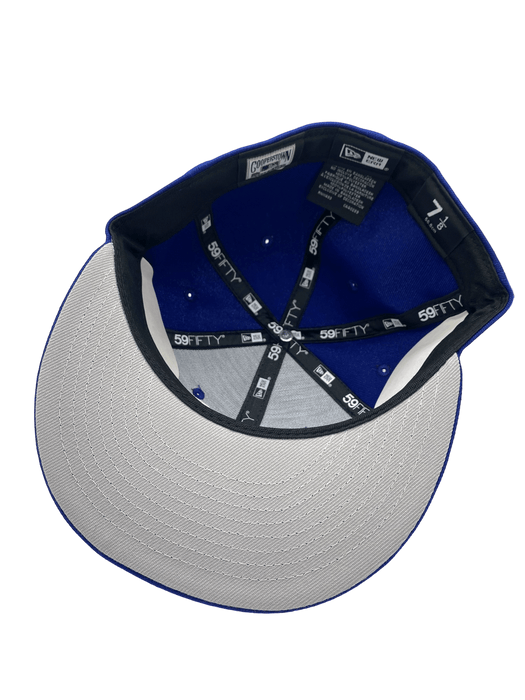 New Era Fitted Hat Los Angeles Dodgers New Era Blue Custom Combo Side Patch 59FIFTY Fitted Hat - Men's