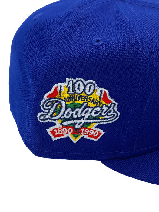 New Era Fitted Hat Los Angeles Dodgers New Era Blue Custom Combo Side Patch 59FIFTY Fitted Hat - Men's