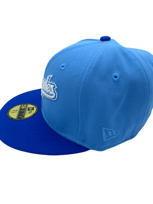 New Era Fitted Hat Los Angeles Dodgers New Era Blue Custom Side Patch 59FIFTY Fitted Hat - Men's