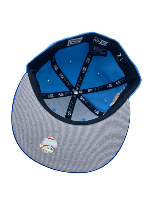 New Era Fitted Hat Los Angeles Dodgers New Era Blue Custom Side Patch 59FIFTY Fitted Hat - Men's