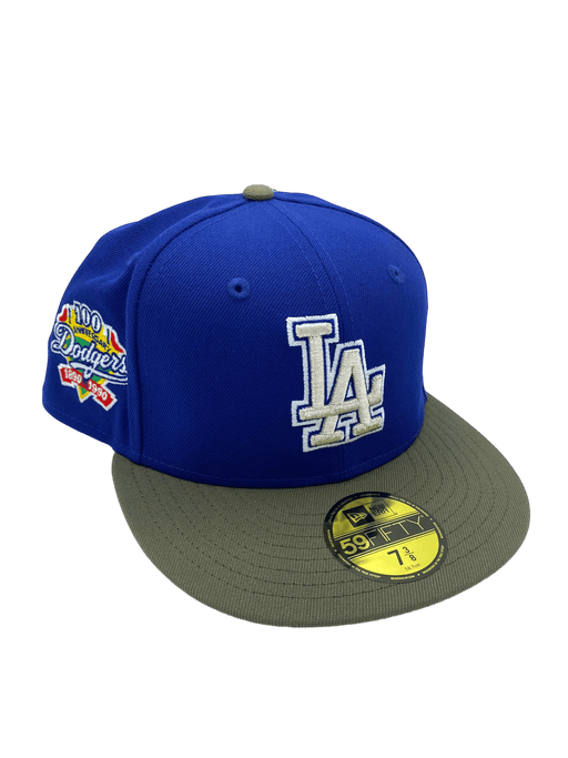 Los Angeles Dodgers New Era Blue/Olive Green Custom Side Patch 59FIFTY Fitted Hat - Men's