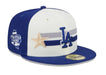 New Era Fitted Hat Los Angeles Dodgers New Era Cream/Blue 2024 MLB All Star Game Workout Side Patch 59FIFTY Fitted Hat - Men's
