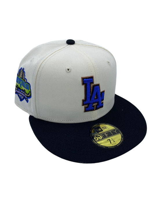 New Era Fitted Hat Los Angeles Dodgers New Era Cream NFS West Coast Pack Custom Side Patch 59FIFTY Fitted Hat