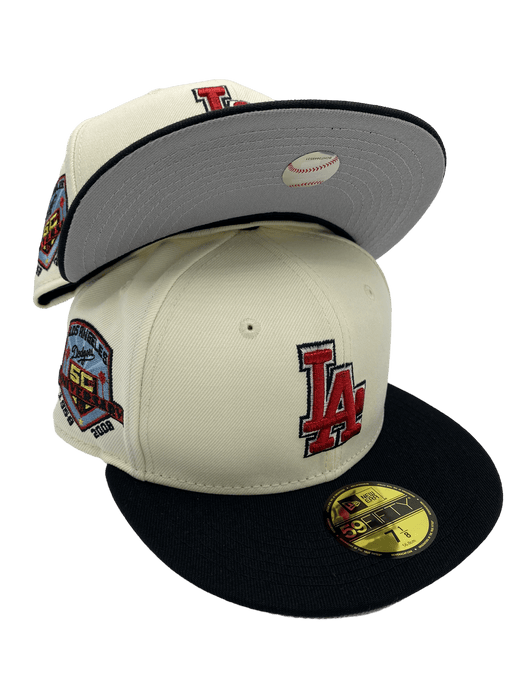 Los Angeles Dodgers New Era Cream Landmark Custom Side Patch 59FIFTY Fitted Hat, 8 / Cream