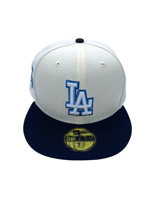 New Era Fitted Hat Los Angeles Dodgers New Era Cream The Nip Custom Side Patch 59FIFTY Fitted Hat