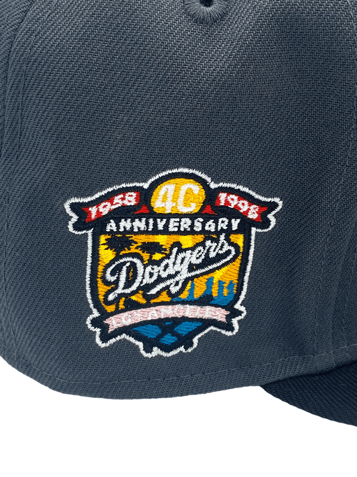 LA Los-Angeles Dodgers Hat Cap Strap-Back Black Blue Fire Pattern Flame RARE