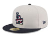 Los Angeles Dodgers New Era Khaki/Black 2024 July 4th Official On Field Side Patch 59FIFTY Fitted Hat