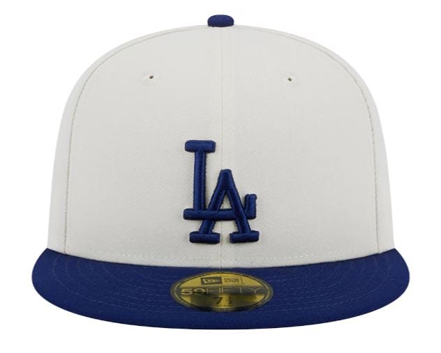 Los Angeles Dodgers New Era Off White Retro Side Patch 59FIFTY Fitted Hat
