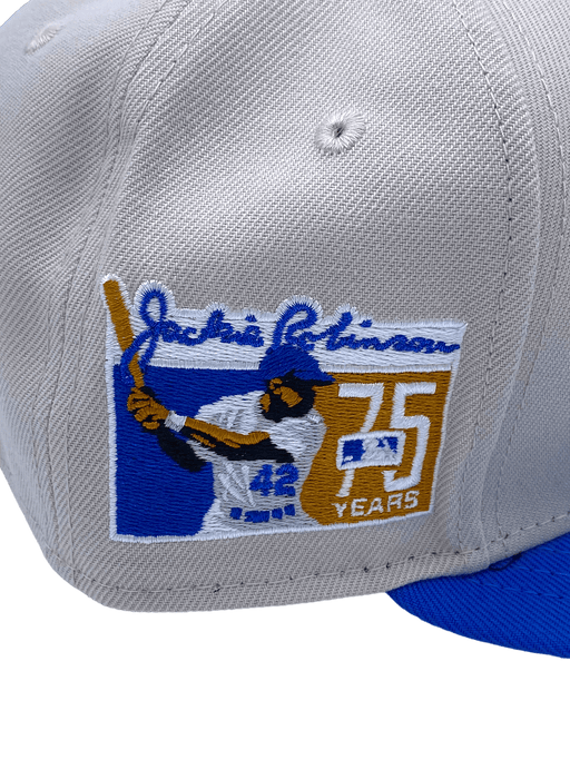 New Era Fitted Hat Los Angeles Dodgers New Era Stone Shoe Pack Custom Side Patch 59FIFTY Fitted Hat