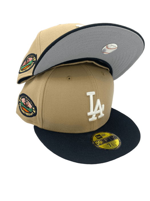 Los Angeles Dodgers New Era Tan/Black Chalino Custom Side Patch 59FIFTY Fitted Hat
