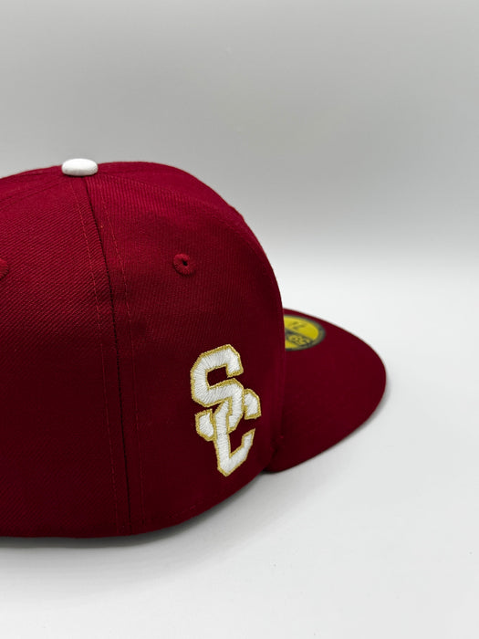 New Era Fitted Hat Los Angeles Dodgers New Era USC Crossover Side Patch 59FIFTY Fitted Hat