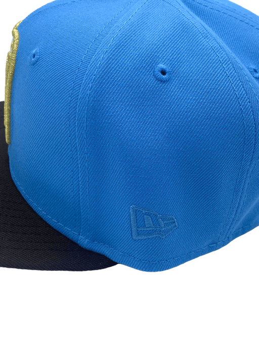 New Era Fitted Hat Mexico New Era Blue/Brown Custom Side Patch 59FIFTY Fitted Hat -Men's