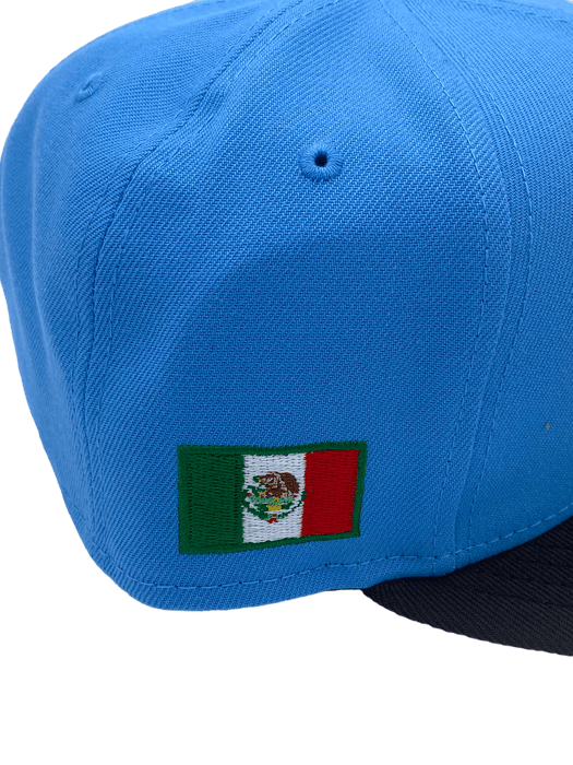 New Era Fitted Hat Mexico New Era Blue/Brown Custom Side Patch 59FIFTY Fitted Hat -Men's