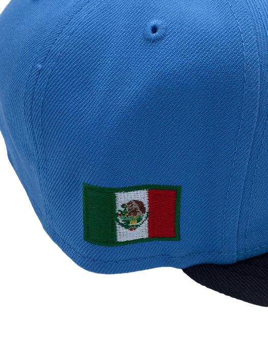 Mexico New Era Blue/Brown Flag Custom Side Patch 59FIFTY Fitted Hat -Men's