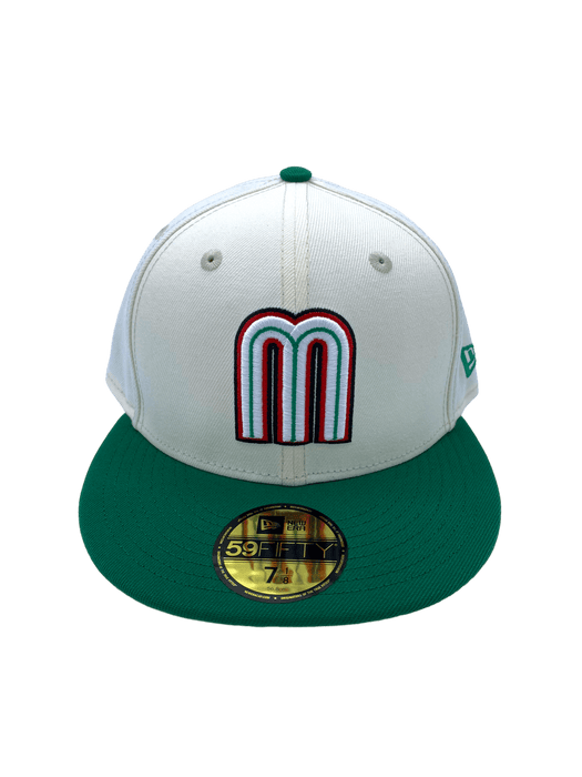 New Era Fitted Hat Mexico New Era Chrome/Green Custom WBC 59FIFTY Fitted Hat