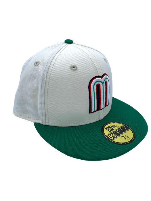 New Era Fitted Hat Mexico New Era Chrome/Green Custom WBC 59FIFTY Fitted Hat