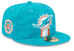 New Era Fitted Hat Miami Dolphins New Era Aqua 2024 Sideline 59FIFTY Fitted Hat - Men's