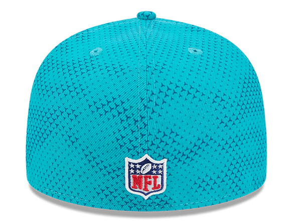 New Era Fitted Hat Miami Dolphins New Era Aqua 2024 Sideline 59FIFTY Fitted Hat - Men's