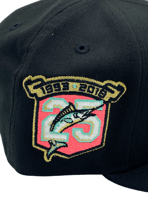 Miami Marlins New Era Black Custom South Beach Side Patch 59FIFTY Fitted Hat