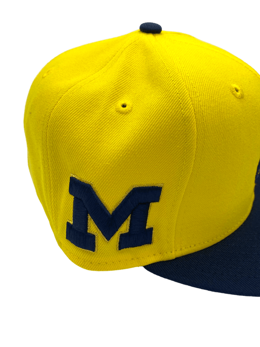 New Era Fitted Hat Michigan Wolverines New Era Maze/Blue Custom Side Patch 59FIFTY Fitted Hat - Men's