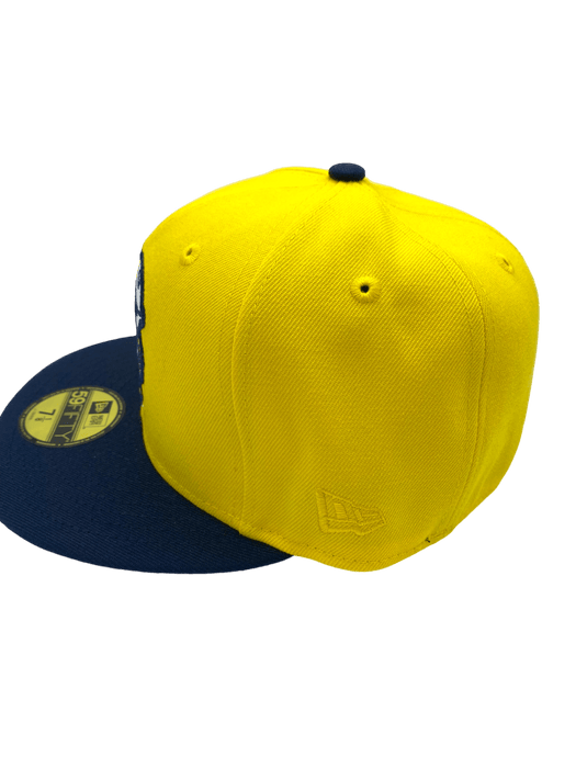 New Era Fitted Hat Michigan Wolverines New Era Maze/Blue Custom Side Patch 59FIFTY Fitted Hat - Men's