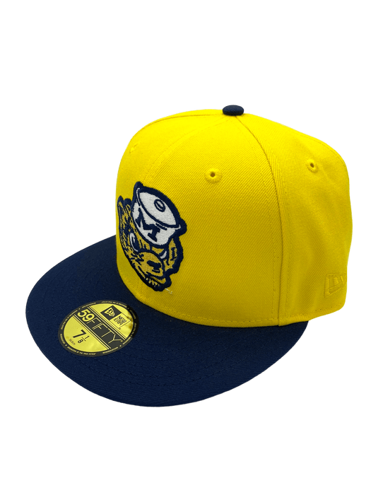 New Era Fitted Hat Michigan Wolverines New Era Maze/Blue Custom Side Patch 59FIFTY Fitted Hat - Men's