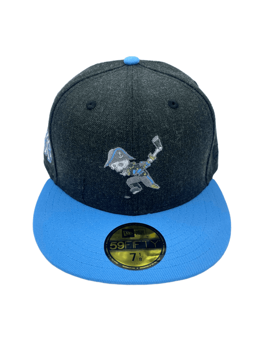 New Era Fitted Hat Milwaukee Admirals New Era Black/Blue AHL Custom Side Patch 59FIFTY Fitted Hat - Men's