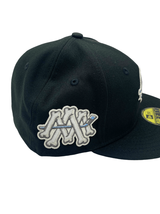 New Era Fitted Hat Milwaukee Admirals New Era Black The Captain AHL Custom Side Patch 59FIFTY Fitted Hat - Men's