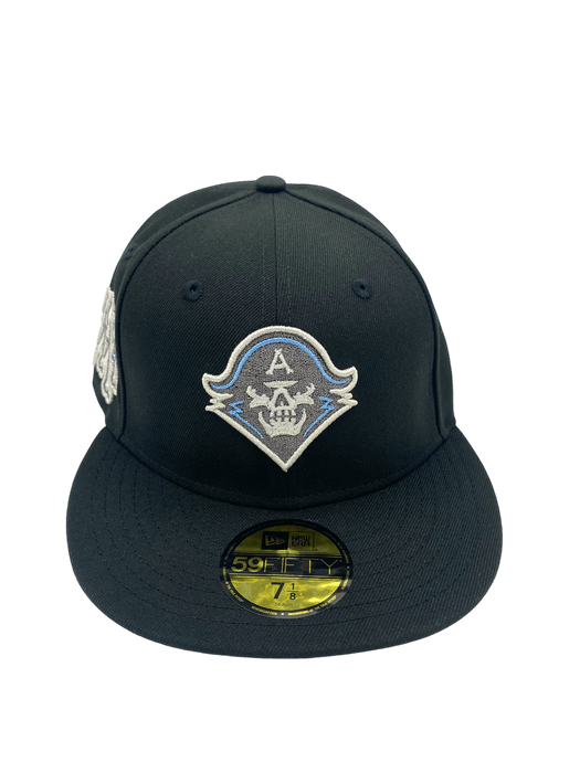 New Era Fitted Hat Milwaukee Admirals New Era Black The Captain AHL Custom Side Patch 59FIFTY Fitted Hat - Men's