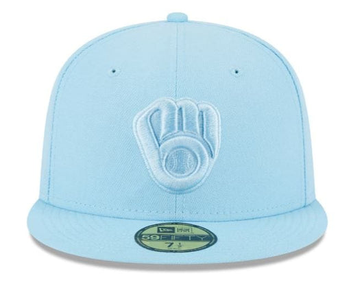 New Era Fitted Hat Milwaukee Brewers New Era 2023 Light Blue Color Pack Custom 59FIFTY Fitted Hat