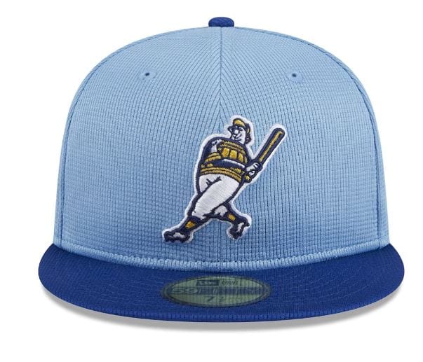 Milwaukee Brewers New Era Blue 2024 Batting Practice 59FIFTY Fitted Hat - Men's