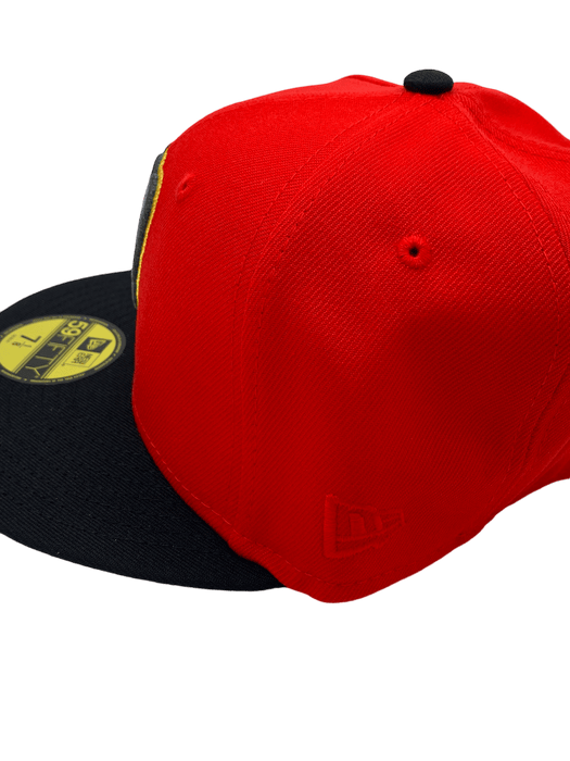 New Era Fitted Hat Milwaukee Brewers New Era Code Red Custom Side Patch 59FIFTY Fitted Hat - Men's