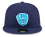 New Era Fitted Hat Milwaukee Brewers New Era Navy 2024 Father's Day 59FIFTY Fitted Hat