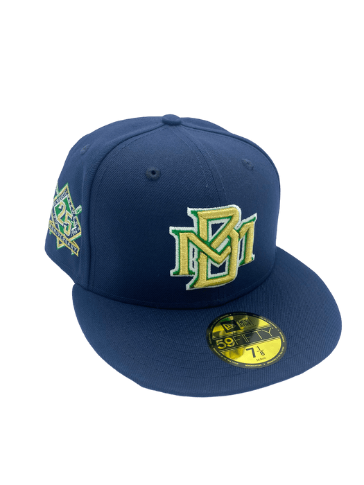 Milwaukee Brewers New Era Navy Custom Combo Side Patch 59FIFTY Fitted Hat - Men's
