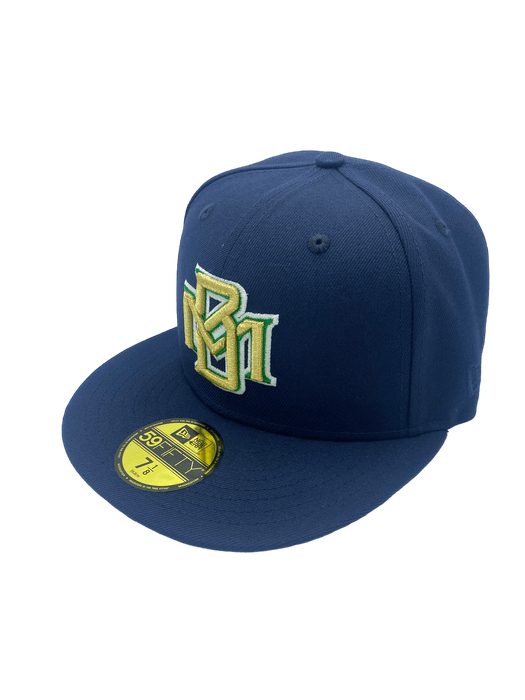 Milwaukee Brewers New Era Navy Custom Combo Side Patch 59FIFTY Fitted Hat - Men's