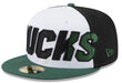 Milwaukee Bucks New Era White Back Half Side Patch 59FIFTY Fitted Hat