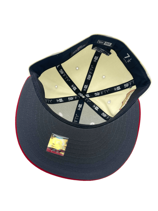 New Era Fitted Hat Minneapolis Millers New Era Chrome/Red Million Dollar Medallion Custom Side Patch 59FIFTY Fitted Hat - Men's