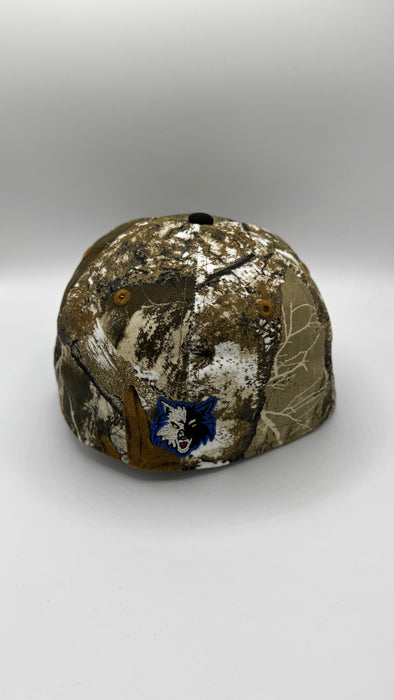 New Era Fitted Hat Minnesota Timberwolves Hardwood Classic New Era Camo Real Tree Custom Side Patch 59FIFTY Fitted Hat - Men's