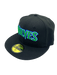 New Era Fitted Hat Minnesota Timberwolves New Era Black Script Custom Side Patch 59FIFTY Fitted Hat - Men's