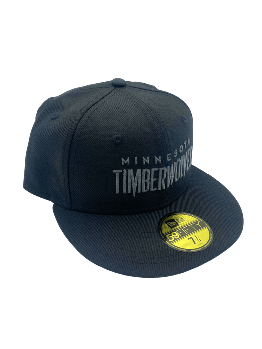 Minnesota Timberwolves New Era Black and White Custom Script 59FIFTY Fitted Hat - Men's