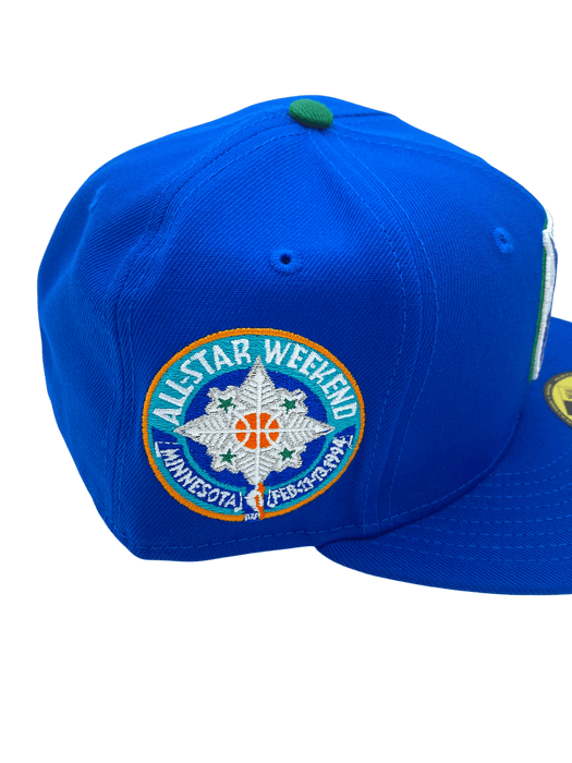 New Era Fitted Hat Minnesota Timberwolves New Era Blue 1994 ASG Custom Side Patch 59FIFTY Fitted Hat - Men's