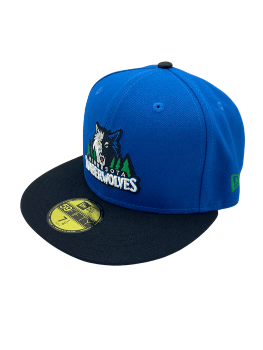 New Era Fitted Hat Minnesota Timberwolves New Era Blue/Black Trees are Back Custom 59FIFTY Fitted Hat - Men's