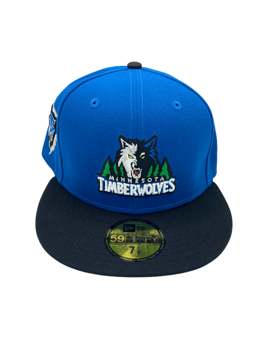 New Era Fitted Hat Minnesota Timberwolves New Era Blue/Black Trees are Back Custom 59FIFTY Fitted Hat - Men's