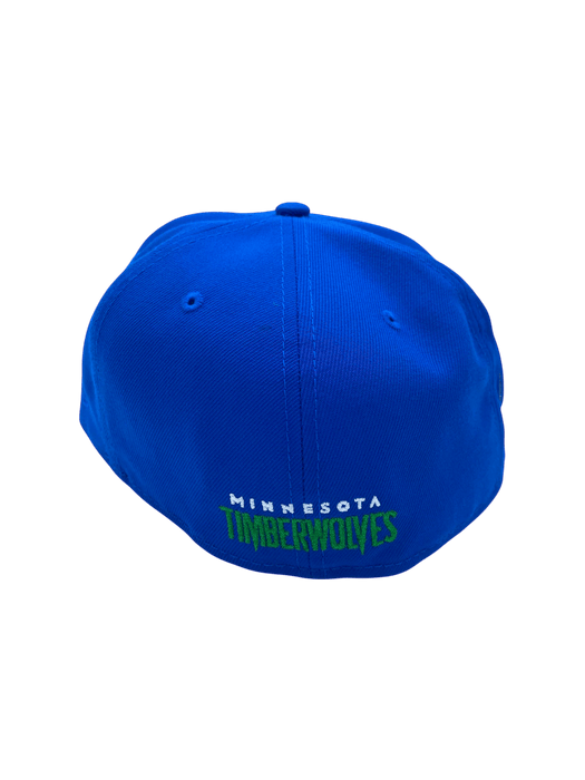 New Era Fitted Hat Minnesota Timberwolves New Era Blue Script Custom Side Patch 59FIFTY Fitted Hat - Men's