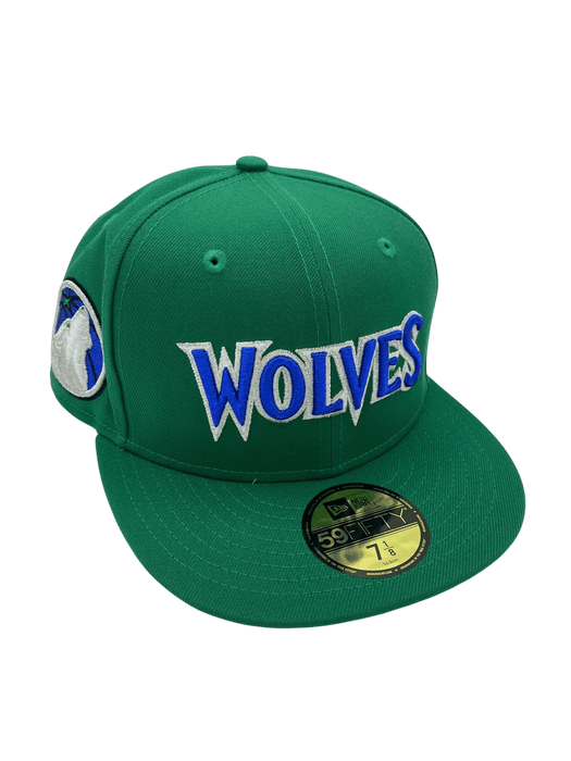 New Era Fitted Hat Minnesota Timberwolves New Era Classic Green Custom Side Patch 59FIFTY Fitted Hat - Men's