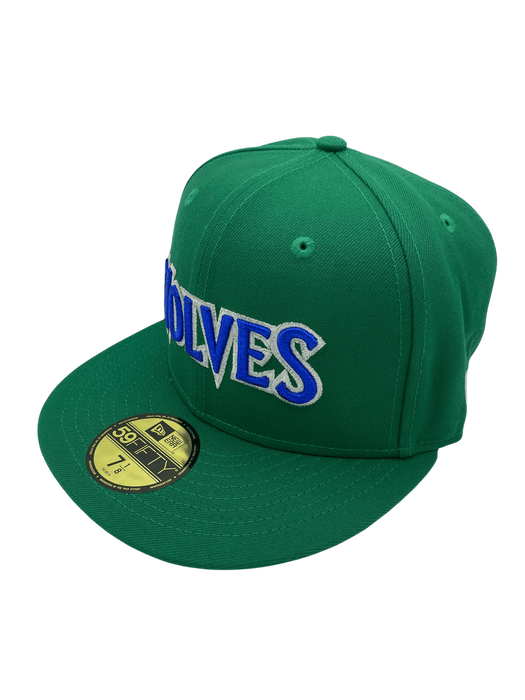 New Era Fitted Hat Minnesota Timberwolves New Era Classic Green Custom Side Patch 59FIFTY Fitted Hat - Men's